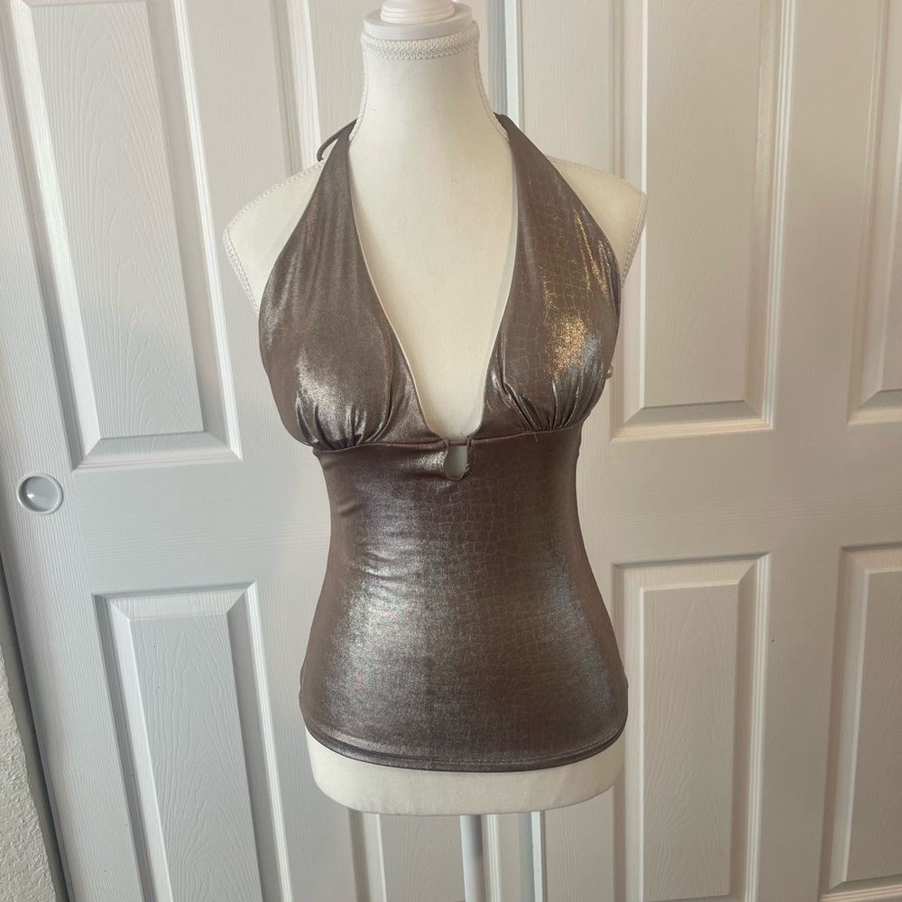 Elegant Silver Halter Camisole for casual and festival for women